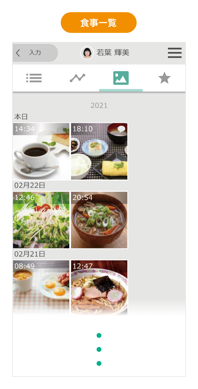 食事一覧画面