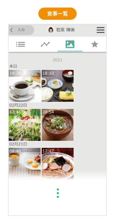 食事一覧画面